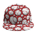 Red Baseball Pattern Print Snapback Cap
