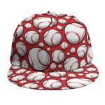 Red Baseball Pattern Print Snapback Cap