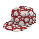 Red Baseball Pattern Print Snapback Cap