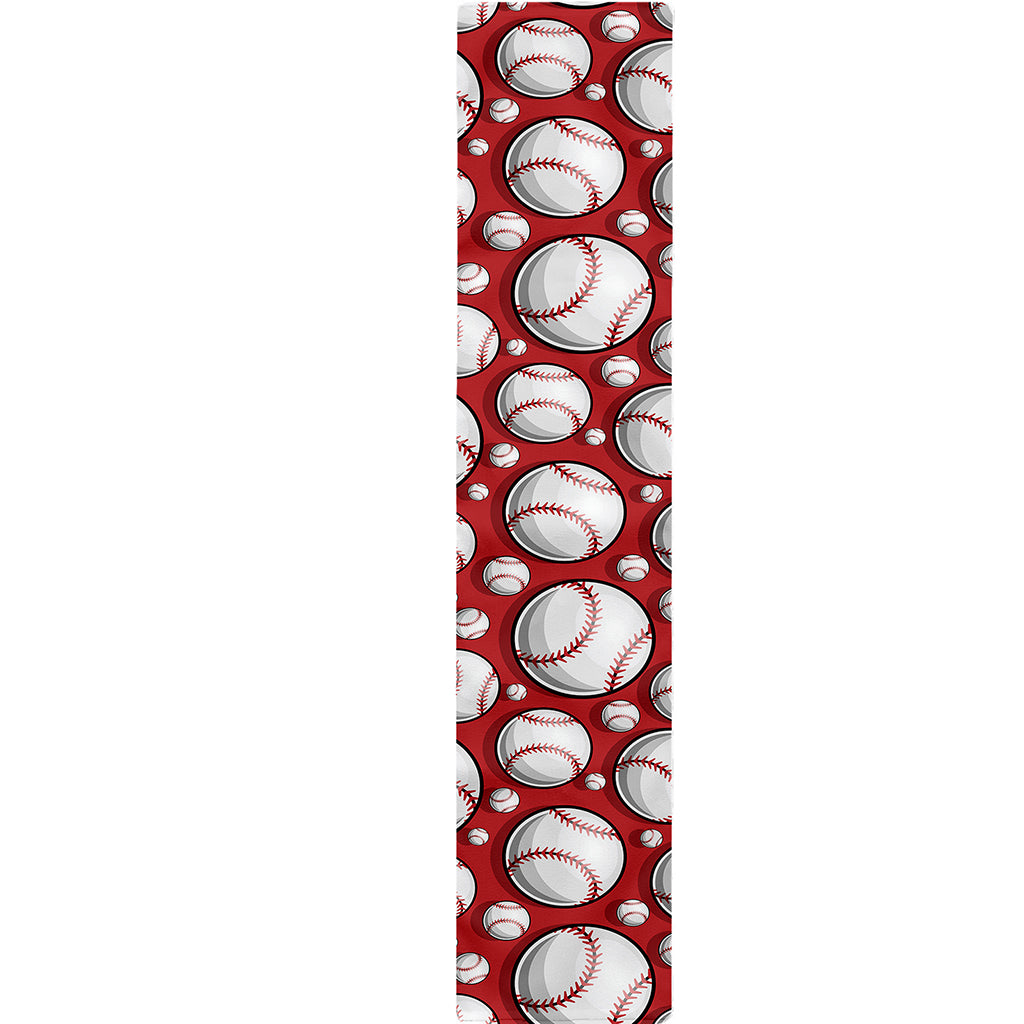 Red Baseball Pattern Print Table Runner