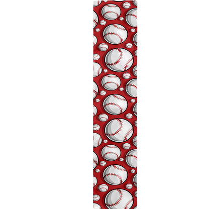 Red Baseball Pattern Print Table Runner