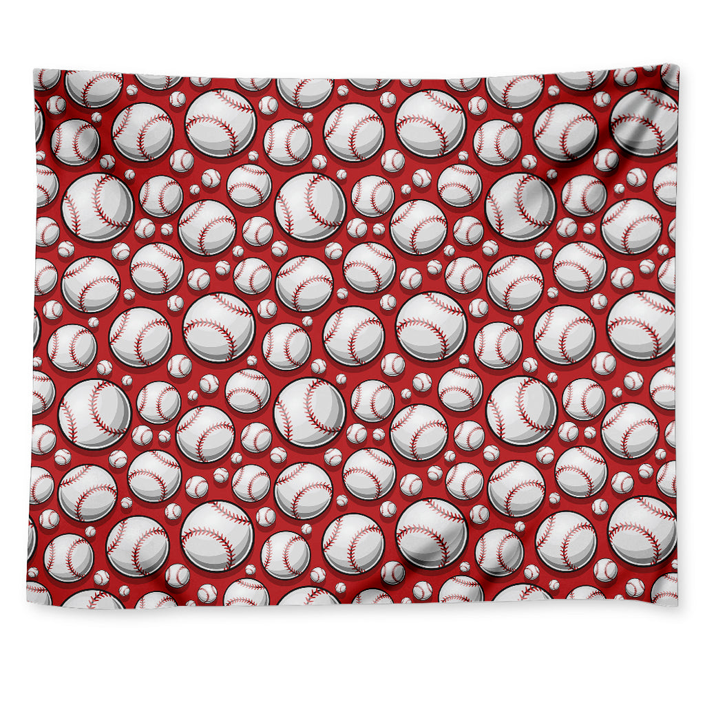 Red Baseball Pattern Print Tapestry