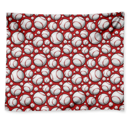 Red Baseball Pattern Print Tapestry