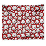 Red Baseball Pattern Print Tapestry