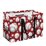 Red Baseball Pattern Print Utility Tote Bag