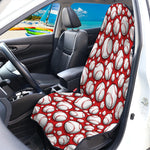 Red Baseball Pattern Print Waterproof Car Seat Cover