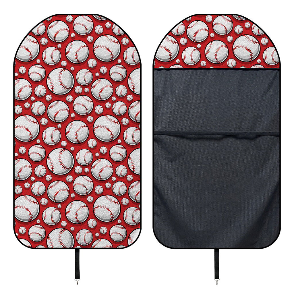 Red Baseball Pattern Print Waterproof Car Seat Cover