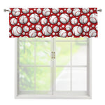 Red Baseball Pattern Print Window Valance