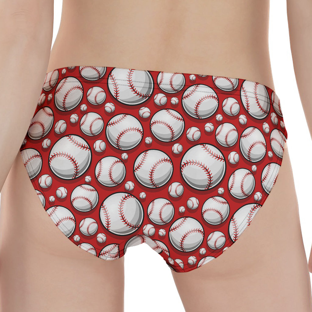 Red Baseball Pattern Print Women's Panties
