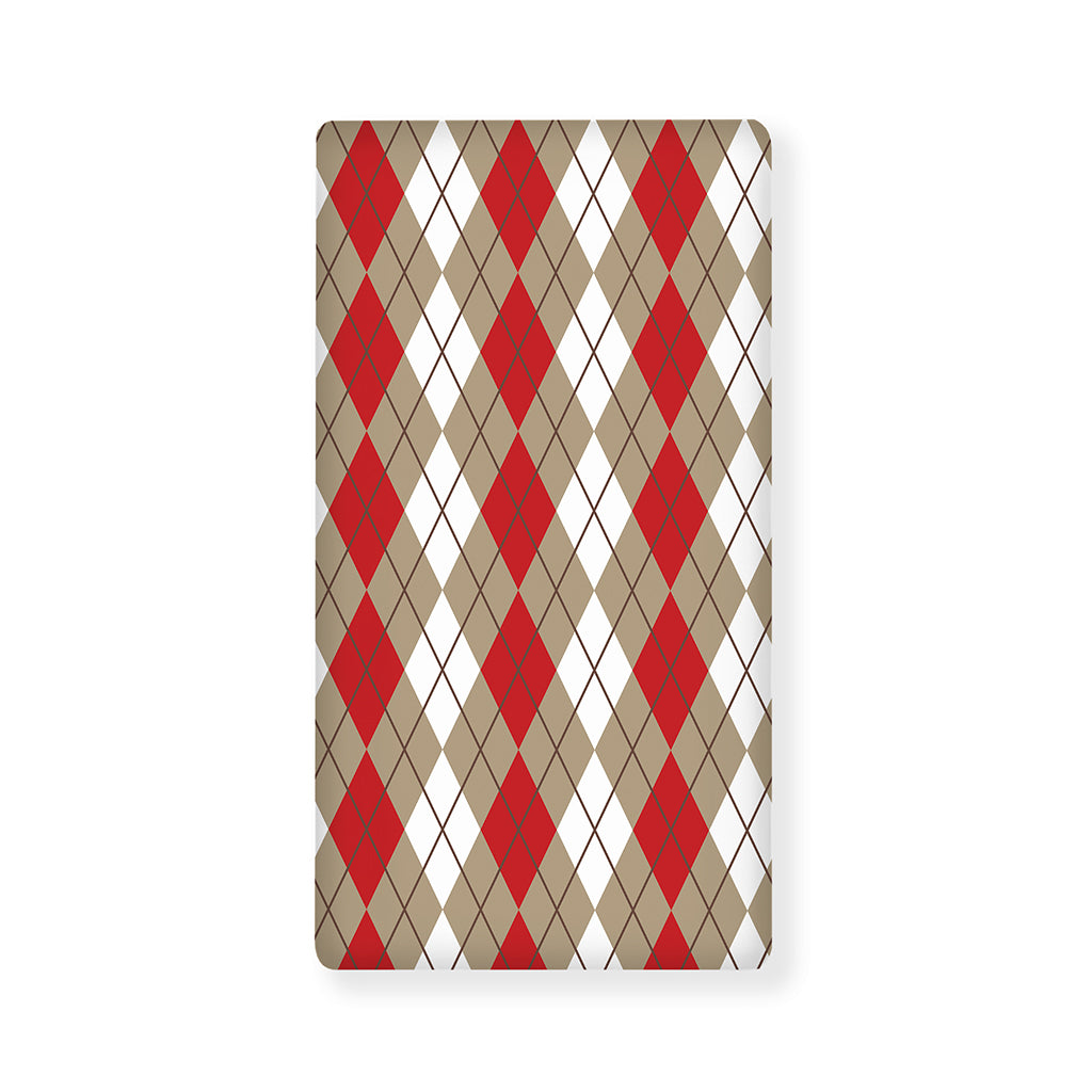 Red Beige And White Argyle Pattern Print Baby Crib Sheet
