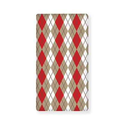 Red Beige And White Argyle Pattern Print Baby Crib Sheet