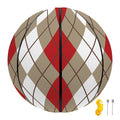 Red Beige And White Argyle Pattern Print Basketball