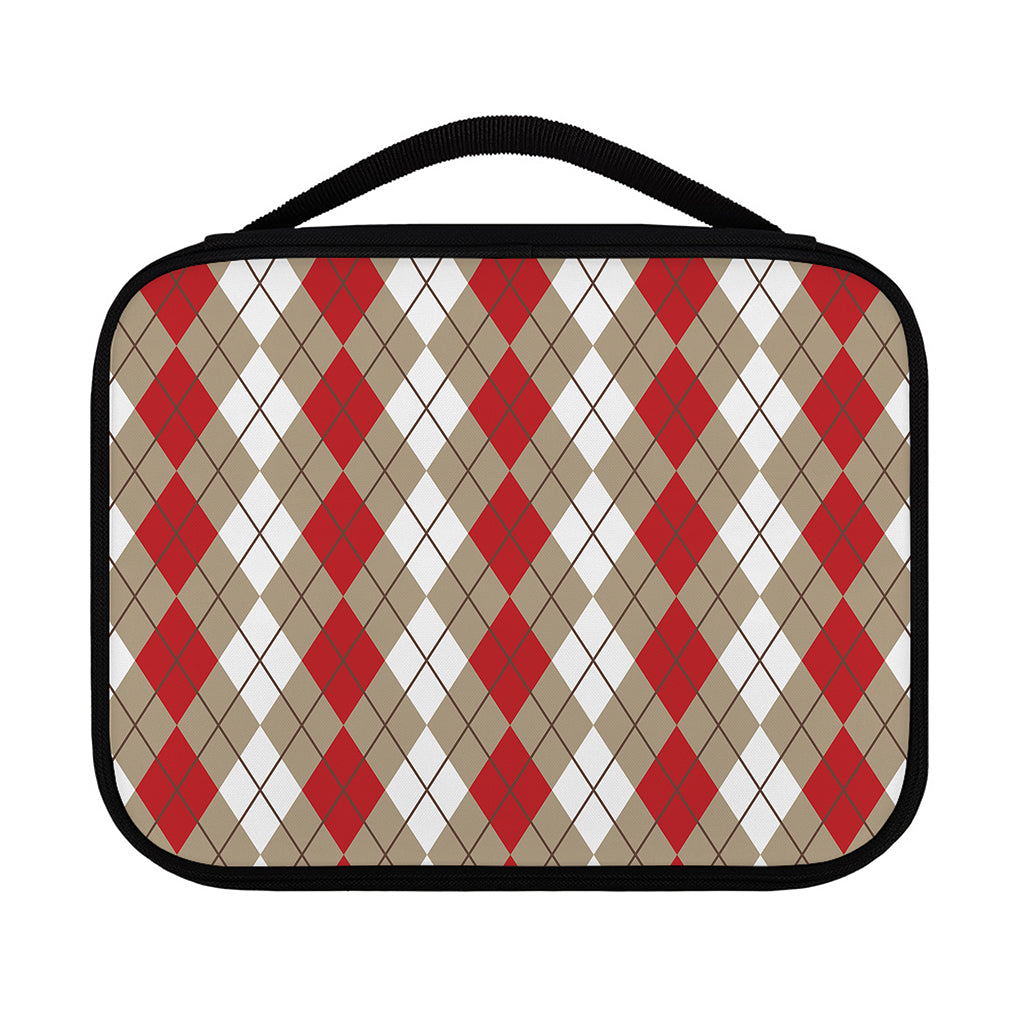 Red Beige And White Argyle Pattern Print Classic Bible Case