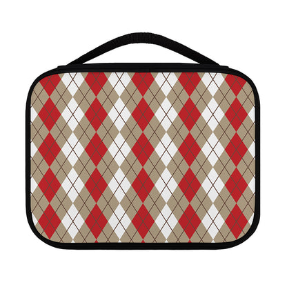 Red Beige And White Argyle Pattern Print Classic Bible Case