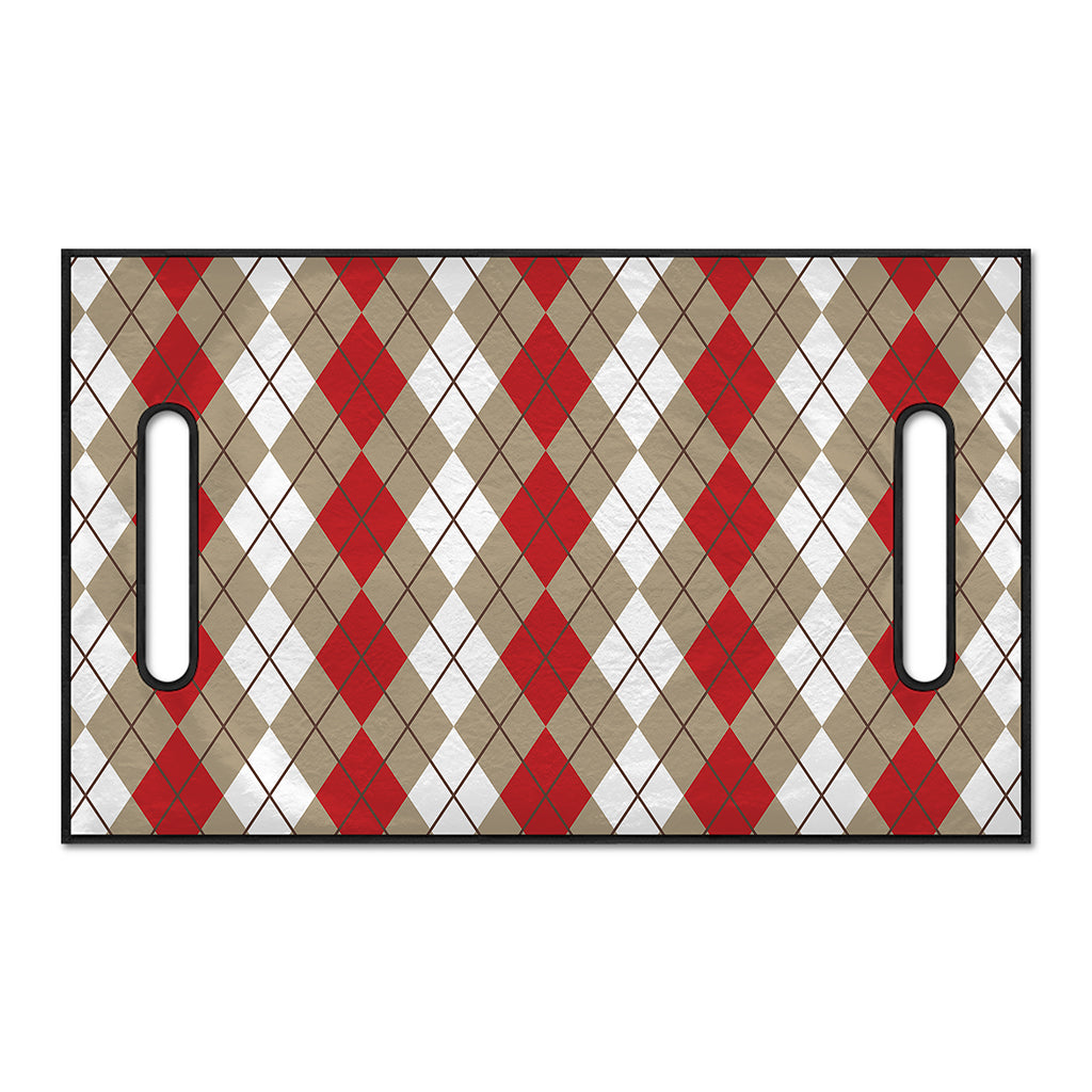 Red Beige And White Argyle Pattern Print Golf Cart Seat Cover