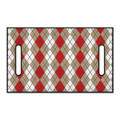 Red Beige And White Argyle Pattern Print Golf Cart Seat Cover