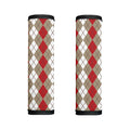 Red Beige And White Argyle Pattern Print Handle Covers