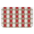 Red Beige And White Argyle Pattern Print Indoor Door Mat