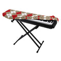 Red Beige And White Argyle Pattern Print Piano Keyboard Cover