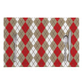 Red Beige And White Argyle Pattern Print Placemat