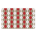 Red Beige And White Argyle Pattern Print Polyester Doormat