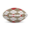 Red Beige And White Argyle Pattern Print Rugby Ball