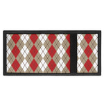 Red Beige And White Argyle Pattern Print Trifold Wallet