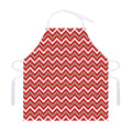 Red Beige And White Chevron Print Adjustable Apron
