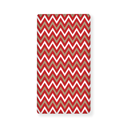 Red Beige And White Chevron Print Baby Crib Sheet