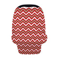 Red Beige And White Chevron Print Baby Seat Cover
