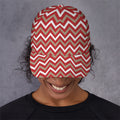 Red Beige And White Chevron Print Baseball Cap