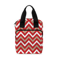 Red Beige And White Chevron Print Bible Tote Bag