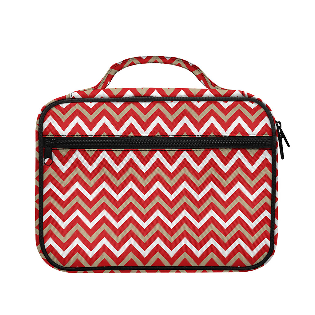 Red Beige And White Chevron Print Briefcase Bible Bag