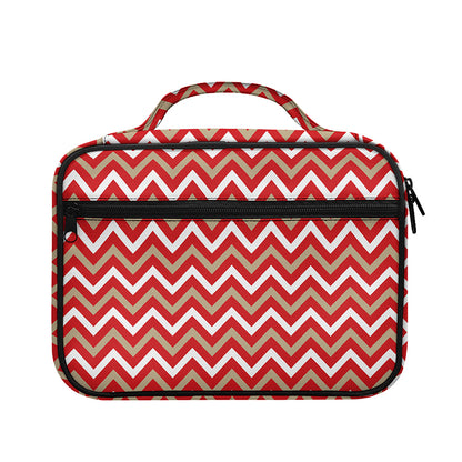 Red Beige And White Chevron Print Briefcase Bible Bag