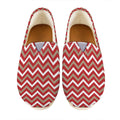 Red Beige And White Chevron Print Casual Shoes