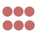 Red Beige And White Chevron Print Coaster Set