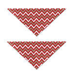 Red Beige And White Chevron Print Dog Bandana