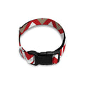 Red Beige And White Chevron Print Dog Collar
