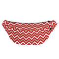 Red Beige And White Chevron Print Fanny Pack