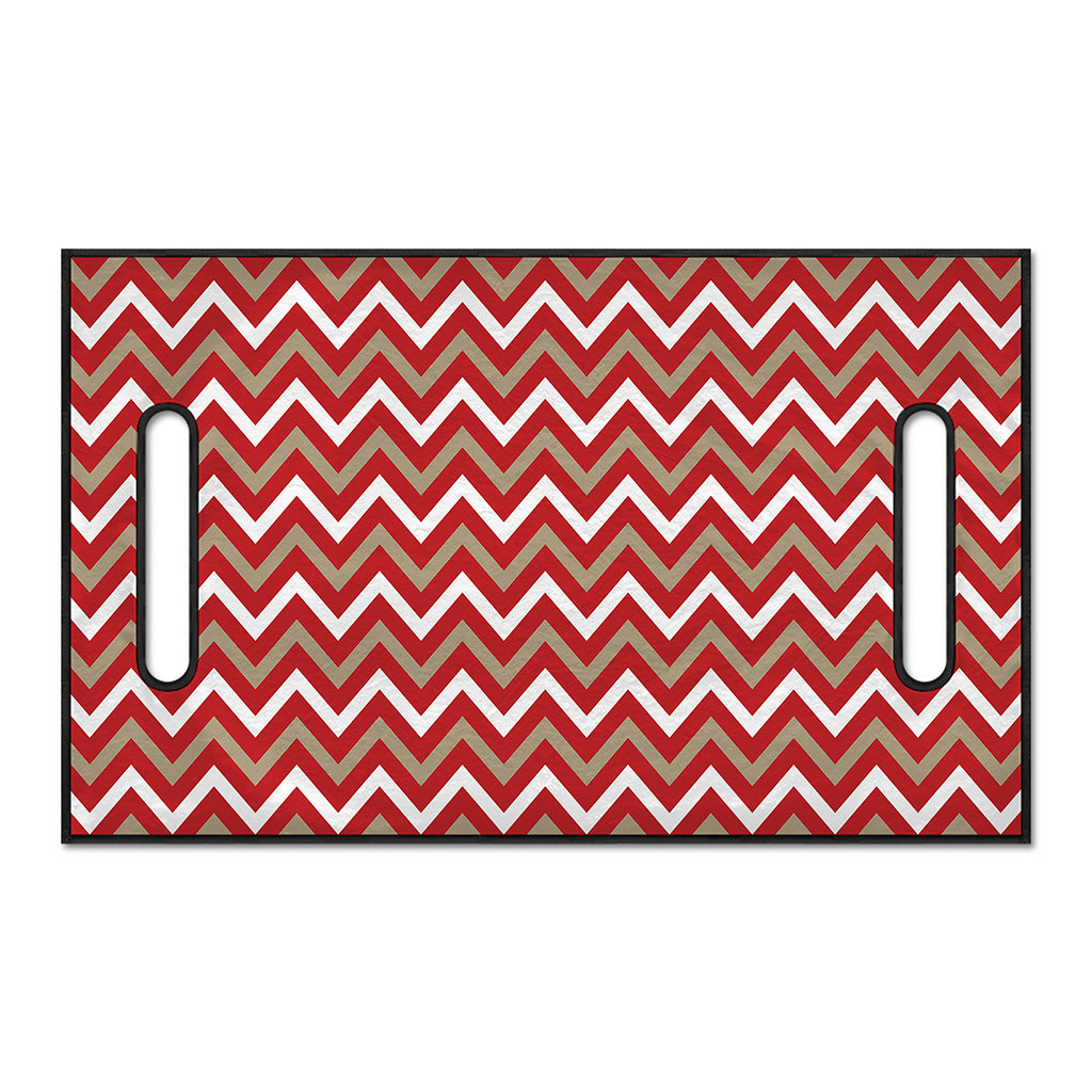 Red Beige And White Chevron Print Golf Cart Seat Cover