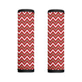 Red Beige And White Chevron Print Handle Covers