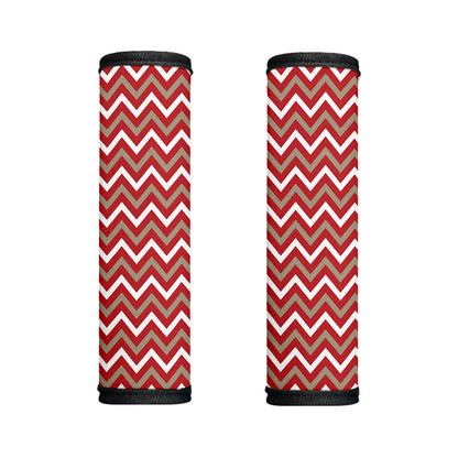 Red Beige And White Chevron Print Handle Covers