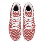 Red Beige And White Chevron Print High Top Leather Sneakers