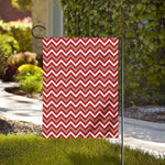 Red Beige And White Chevron Print House Flag