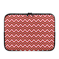 Red Beige And White Chevron Print Laptop Sleeve
