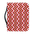 Red Beige And White Chevron Print Leather Bible Cover