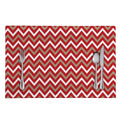 Red Beige And White Chevron Print Placemat