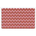 Red Beige And White Chevron Print Polyester Doormat
