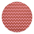 Red Beige And White Chevron Print Round Blanket
