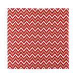 Red Beige And White Chevron Print Silk Bandana